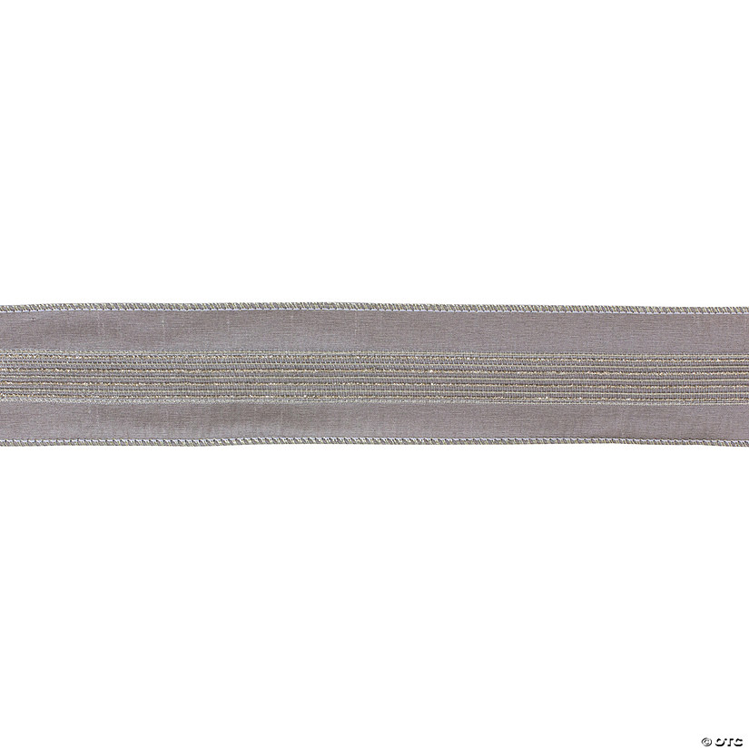 Grey 2.5" X 10 Yds. Ribbon Wired Polyester Image