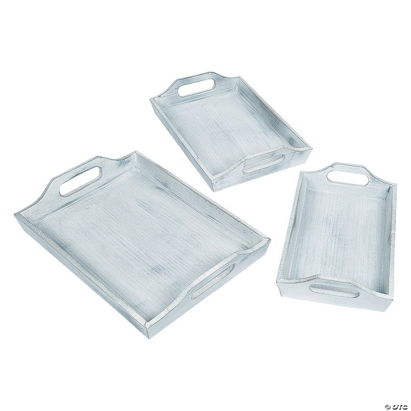 Grey Distressed Wood Nesting Trays Discontinued