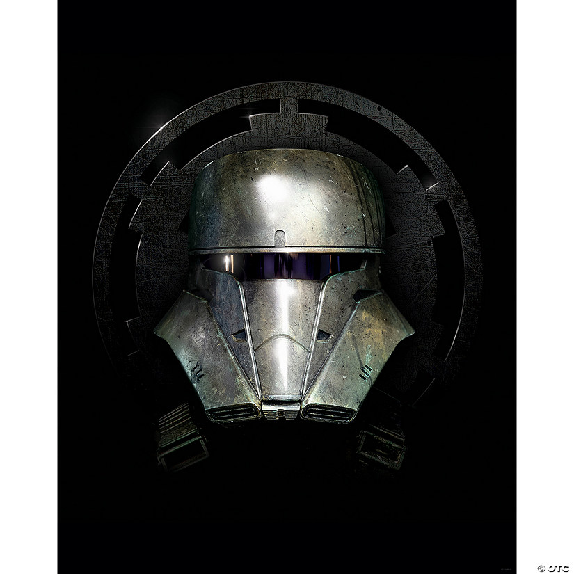 Grey Star Wars Mandalorian Helmet Peel and Stick Wallpaper Mural Image