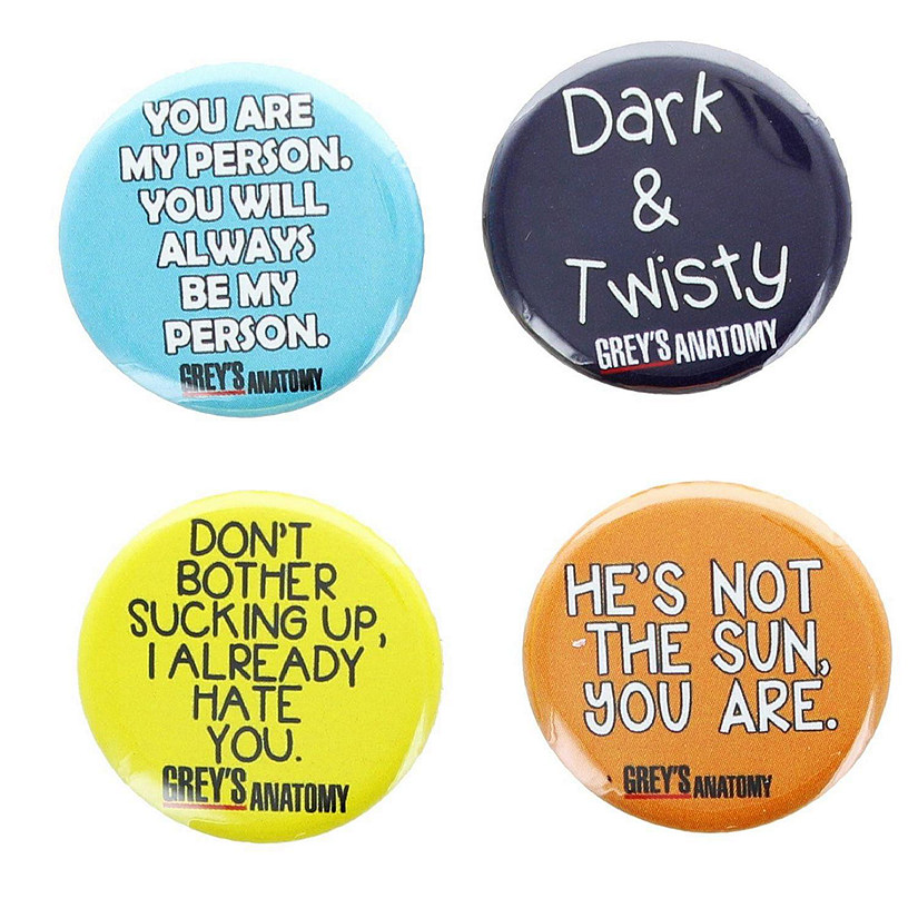 Greys Anatomy 1.25 Inch Collectible Button Pins - Set of 4 Image