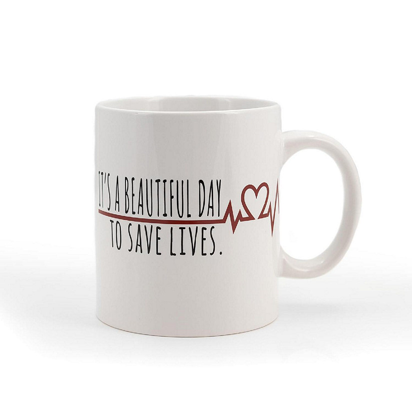 Greys Anatomy Derek Coffee Mug  It's A Beautiful Day To Save Lives  16 Ounces Image