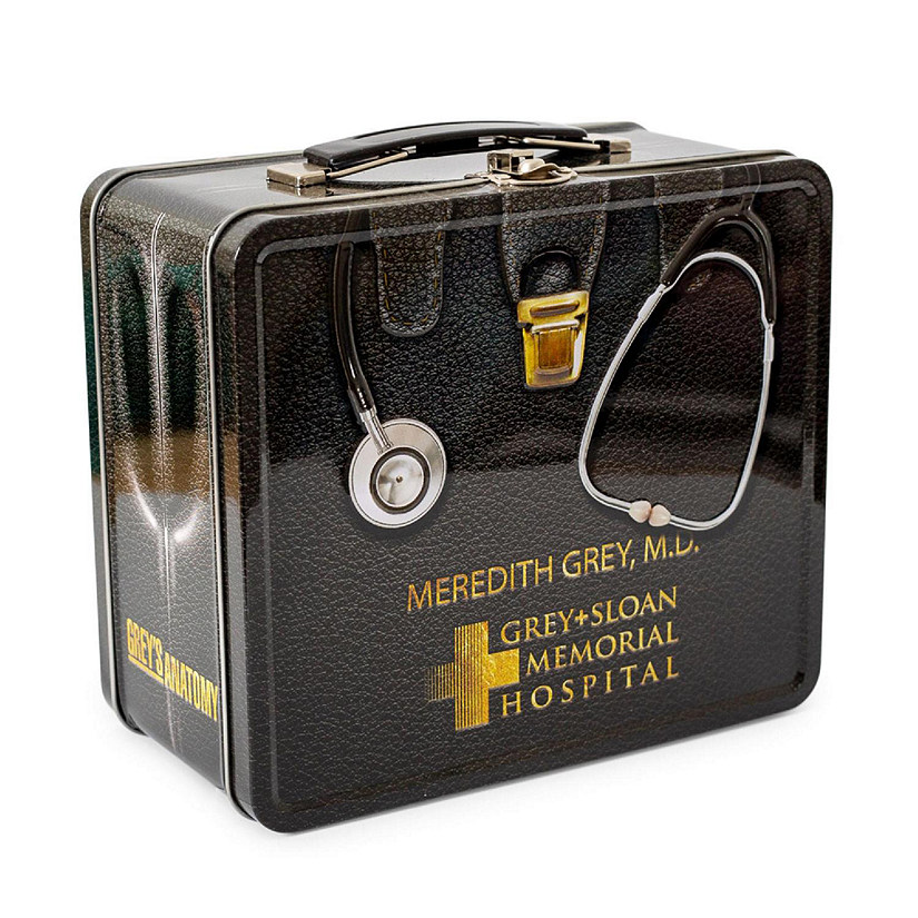 Grey's Anatomy Doctors Bag Metal Tin Lunch Box Tote  8 x 7 x 4 Inches Image