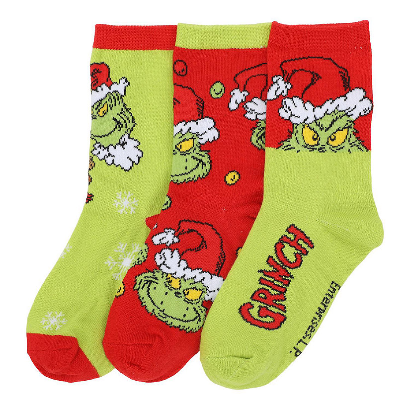 Grinch &amp; Max Kids 3-Pair Crew Socks Image