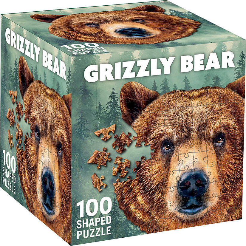 Grizzly Bear 100 Piece Shaped Jigsaw Puzzle Image