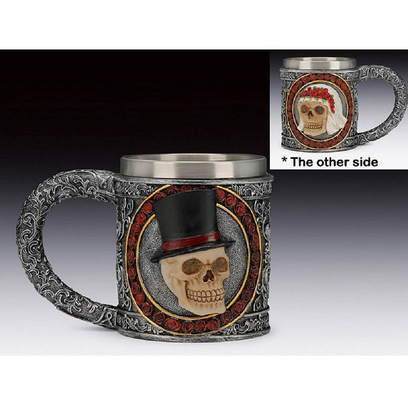 Groom and Bride Skull on Mug 4 inch Image