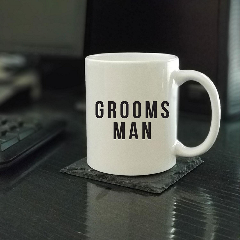 Groomsman Black Calligraphy Ceramic Mug Image