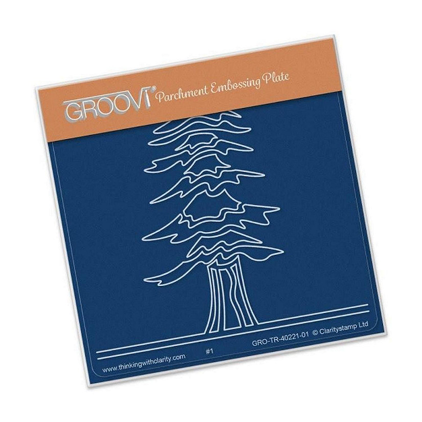 Groovi Abstract Trees Spruce Plate A6 Sq Image