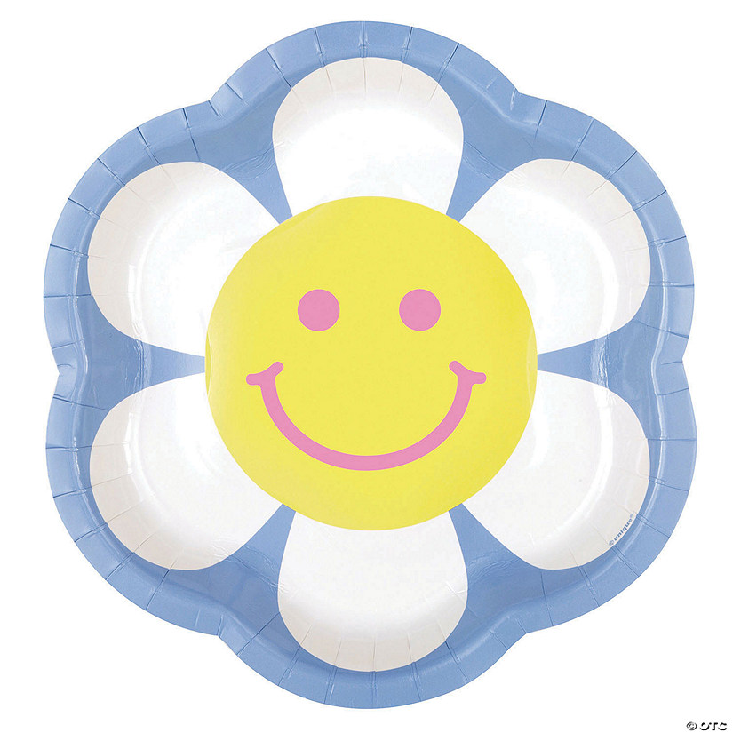 Groovy Flower Round Paper Dessert Plates - 8 Ct. Image