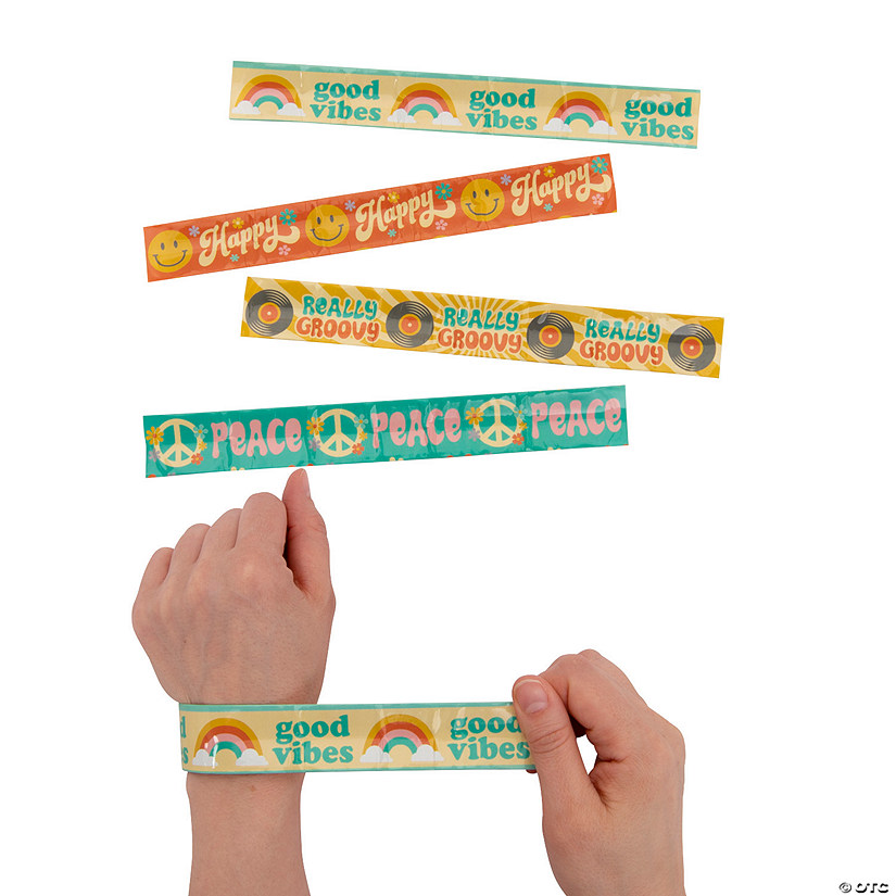 Groovy Party Slap Bracelets 12 Pc. Oriental Trading