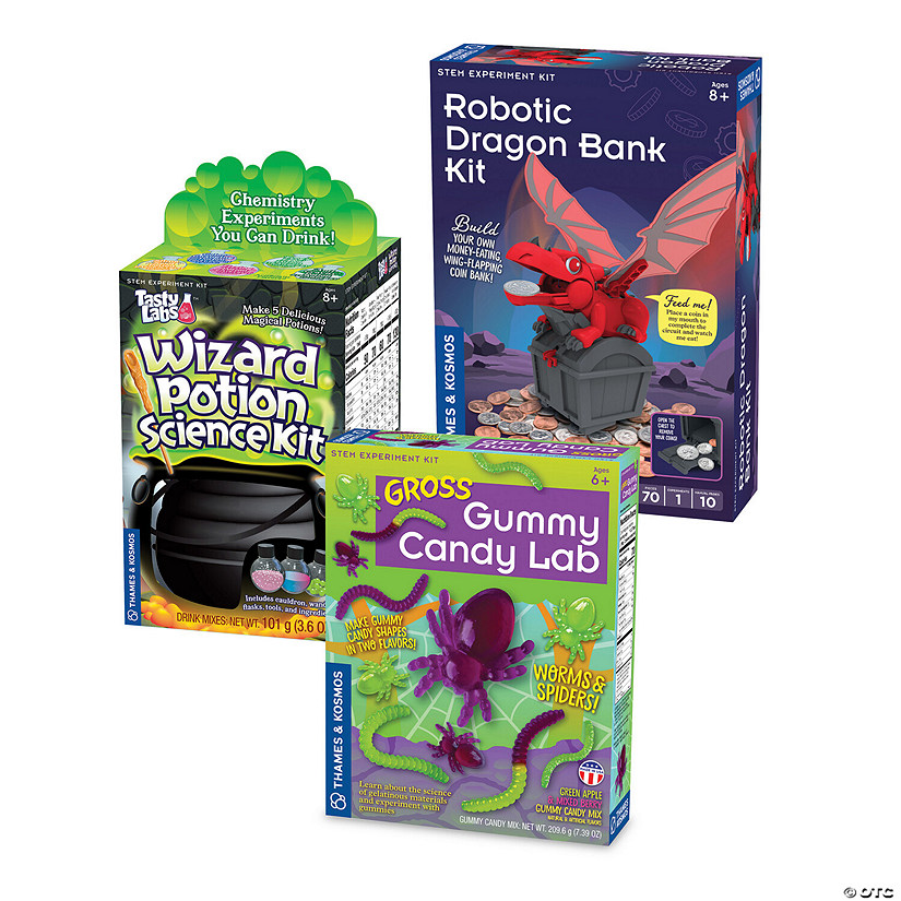 Gross Gummy Candy, Robotic Bank &amp; Wizard Potion Kits: Set of 3  Image