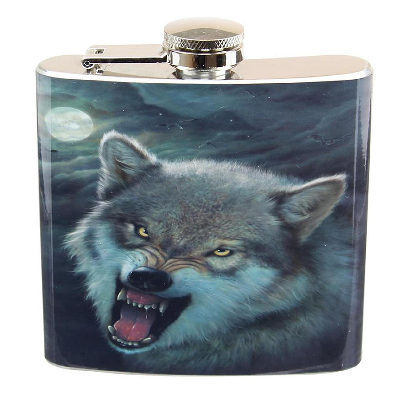Growling Wolf 7oz Flask Image