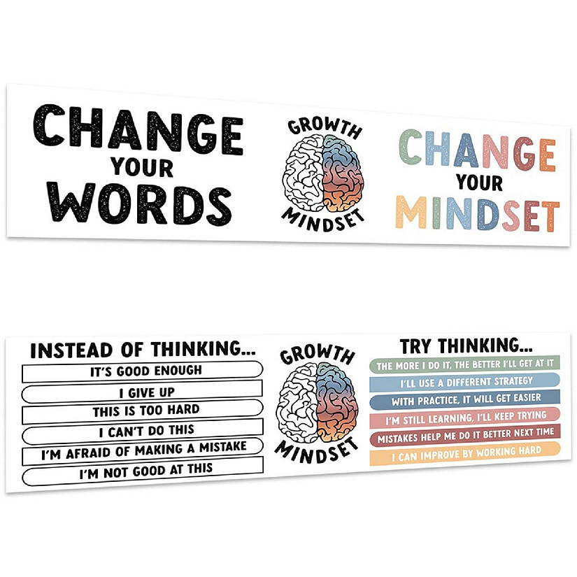 Growth Mindset Classroom Banner 2PC 13x48 Image