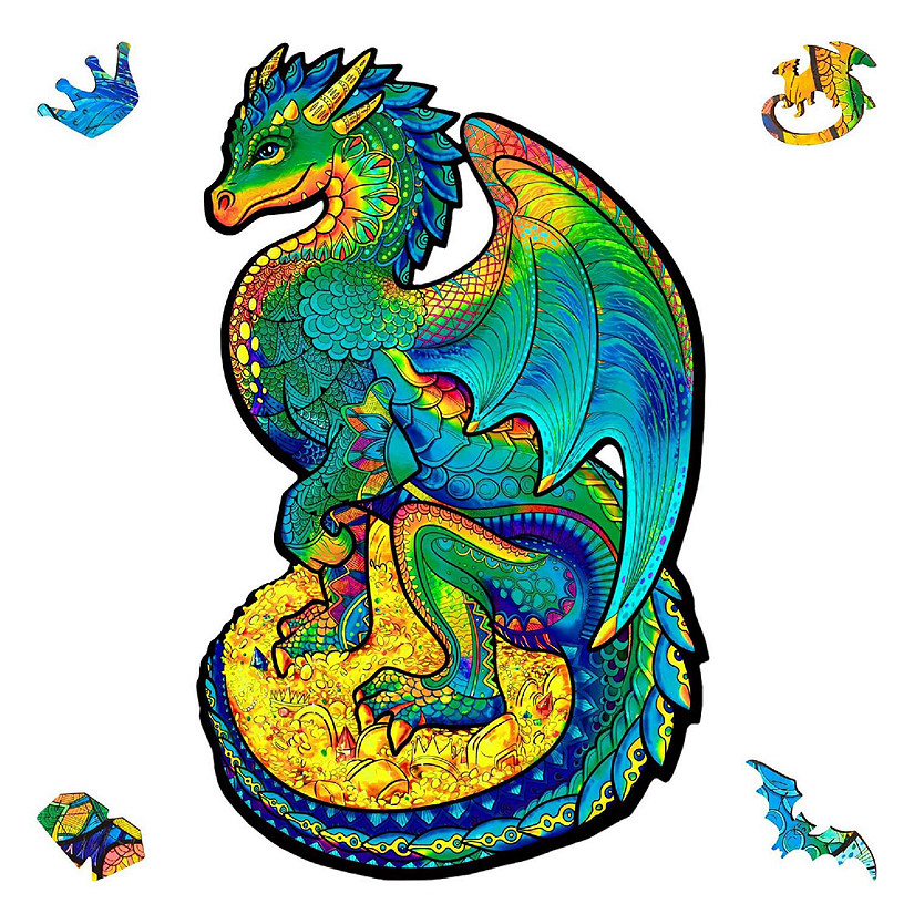 Guarding Dragon 330 Piece Shaped Wooden Jigsaw Puzzle Image