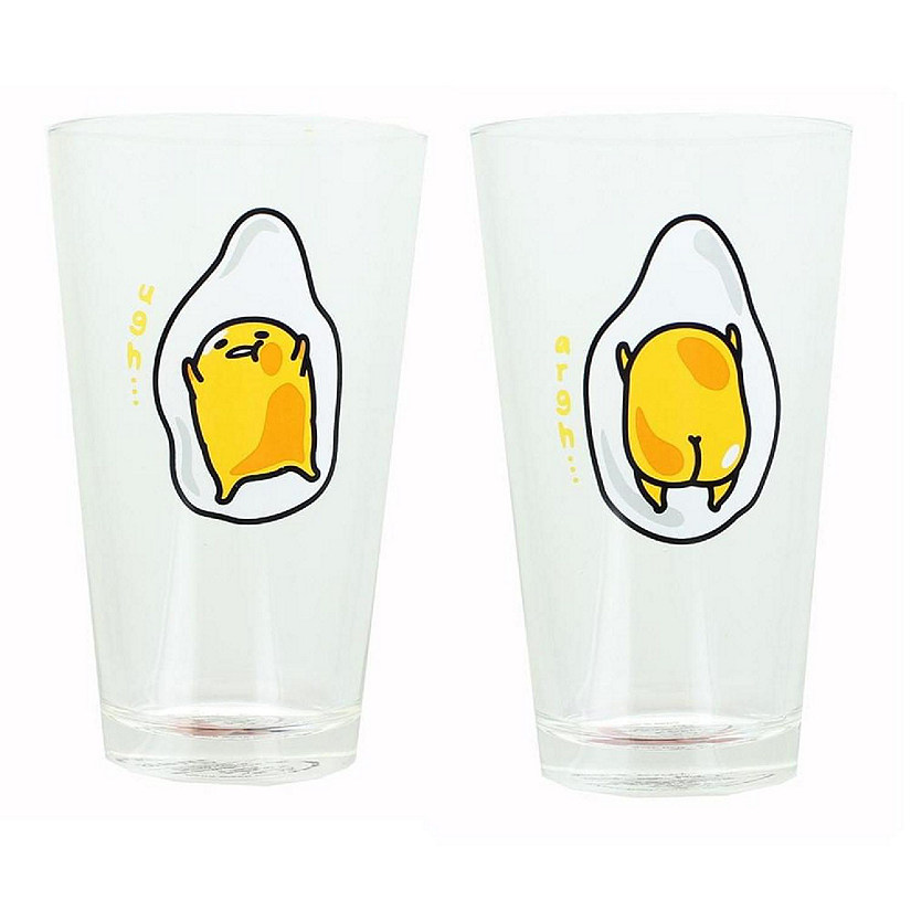 Gudetama the Lazy Egg 16oz Pint Glass Set of 2 Image