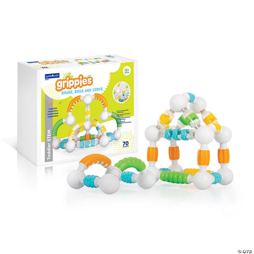 Guidecraft Grippies Shake, Build and Curve, 70-Piece Set Image