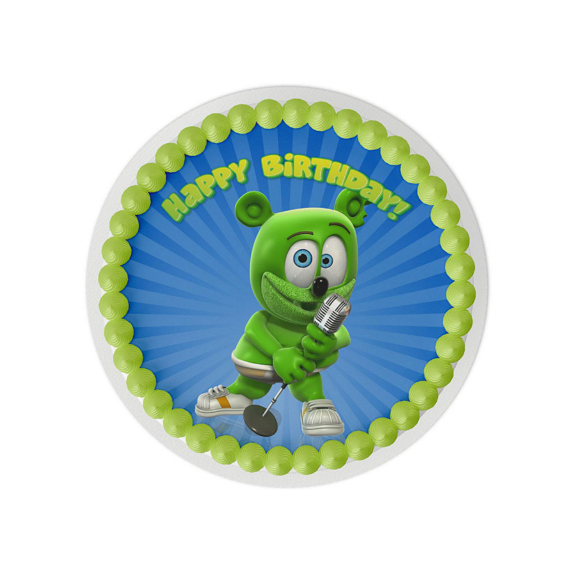 Gummy Bear Dance 8" Round Edible Cake Topper Image