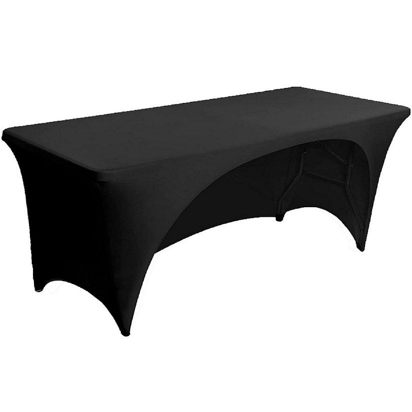 GW Linens Black 6' ft. Open Back Spandex Fitted Stretch Tablecloth ...