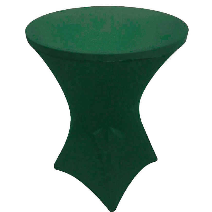 GW Linens Hunter Green 24" x 43" Cocktail Spandex Fitted Stretch Tablecloth Table Cover Wedding Banquet Party Image