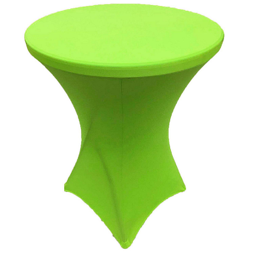 GW Linens Lime Green 28" x 43" Cocktail Spandex Fitted Stretch Tablecloth Table Cover Wedding Banquet Party Image