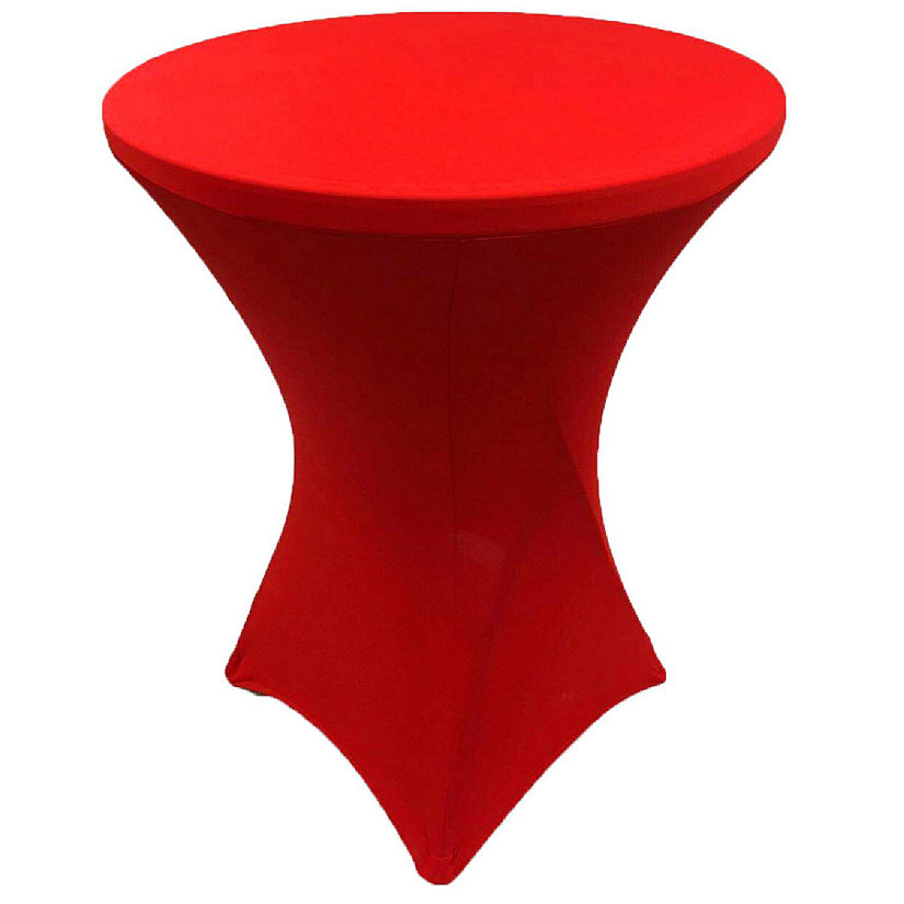 GW Linens Red 28" x 43" Cocktail Spandex Fitted Stretch Tablecloth Table Cover Wedding Banquet Party Image