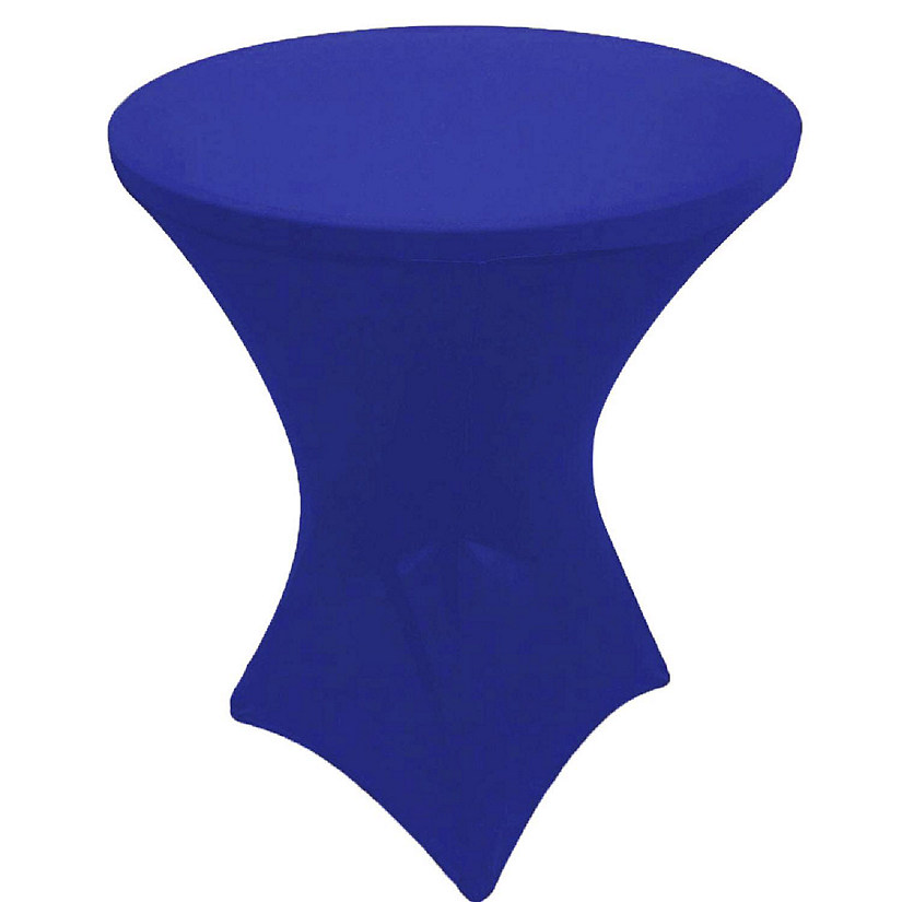 GW Linens Royal Blue 24" x 43" Cocktail Spandex Fitted Stretch Tablecloth Table Cover Wedding Banquet Party Image