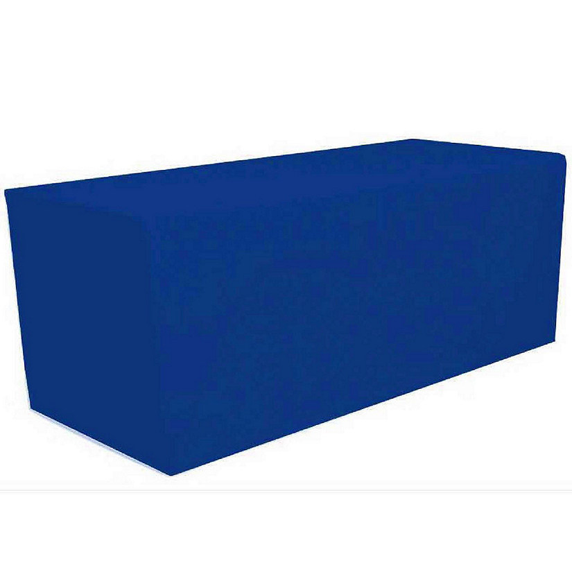GW Linens Royal Blue 4' ft.x 2' ft. Fitted Polyester Tablecloth Table Cover Image