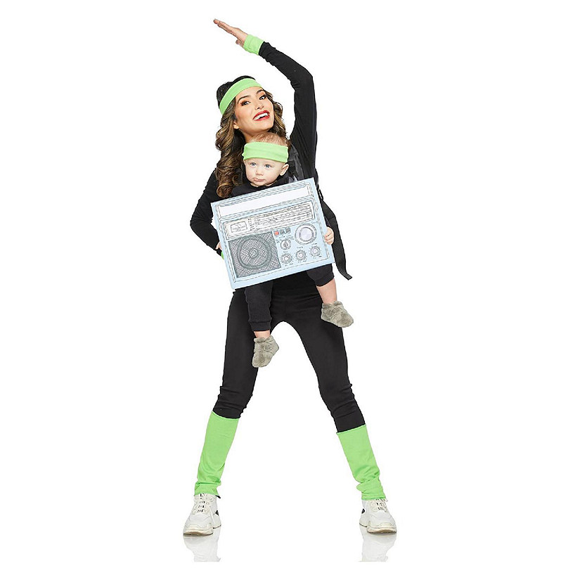 Gym Instructor & Boombox Baby & Me Costume Image
