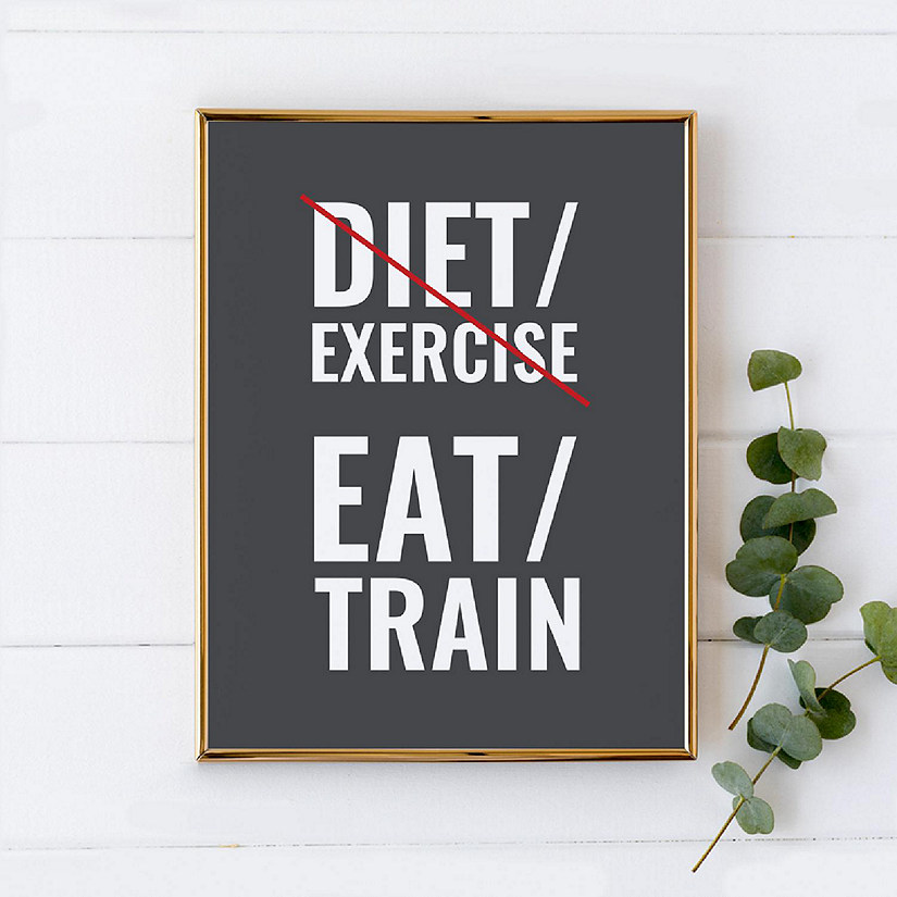 Gym Wall Art Diet Exercise Train 8.5x11 Image