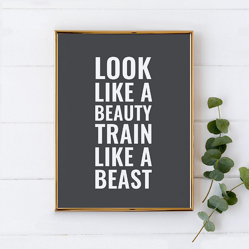 Gym Wall Art Train Like Beast 8.5x11 Image