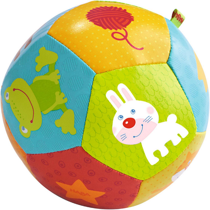 HABA Baby Ball Animal Friends 4.5" for Babies 6 Months and Up Image