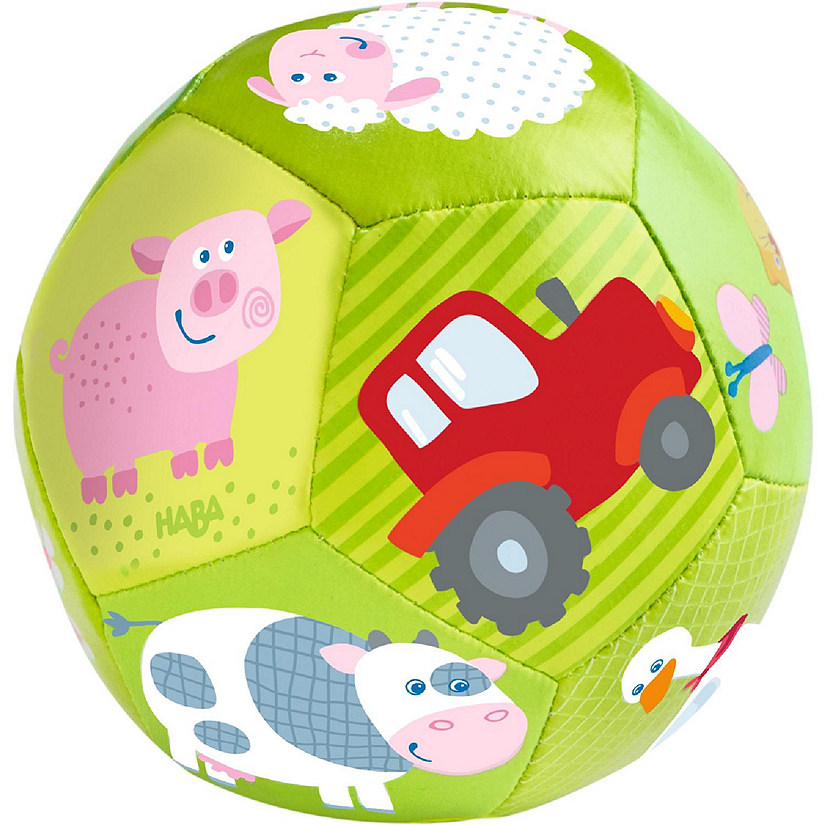 HABA Baby Ball on The Farm 4.5" for Babies 6 Months and Up Image