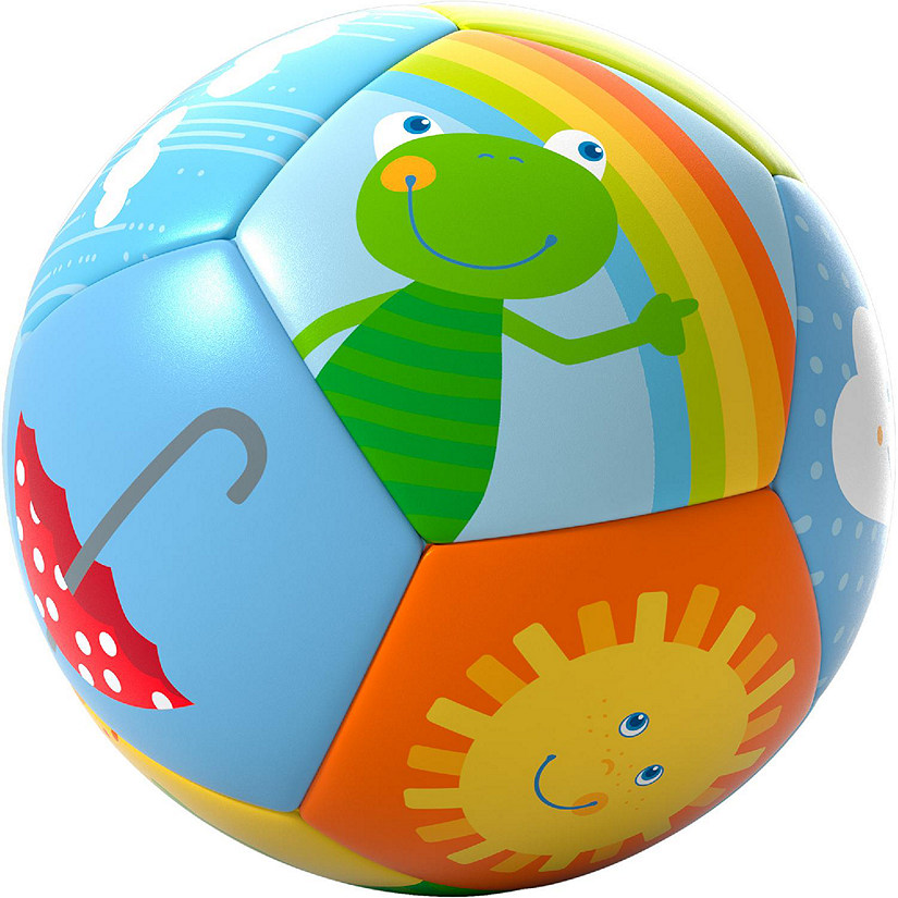 HABA Baby Ball Rainbow World 4.5" for Babies 6 Months and Up Image