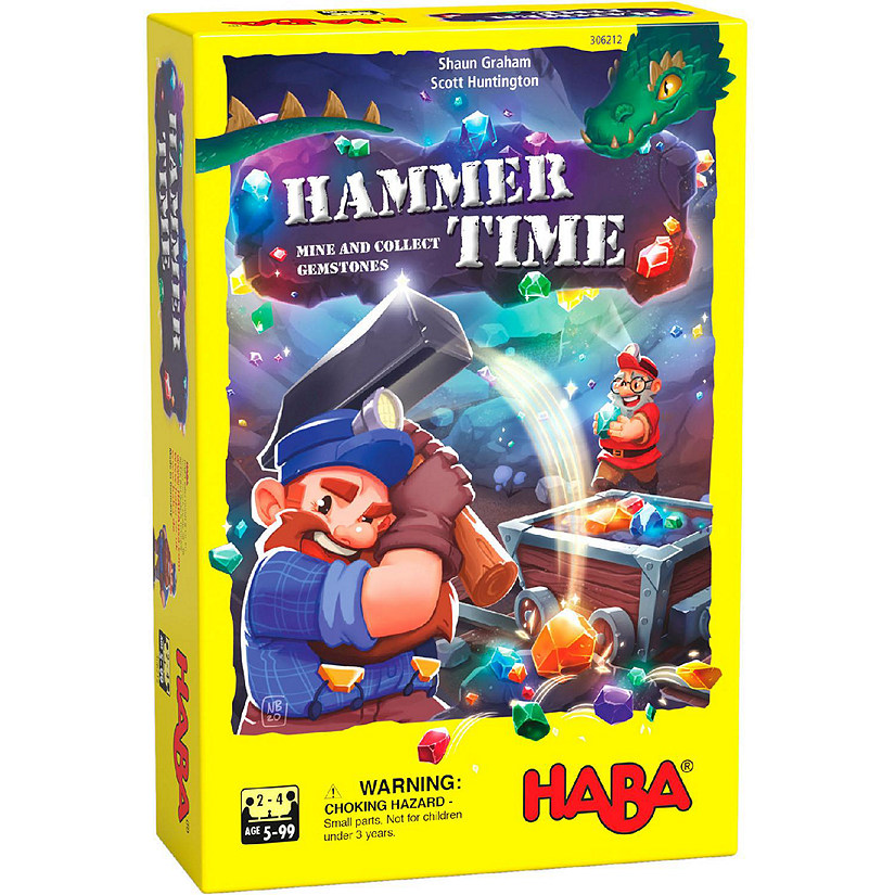HABA Hammer Time - Simple Rules - Fast Playing - Gem Collecting Dexterity Game Image