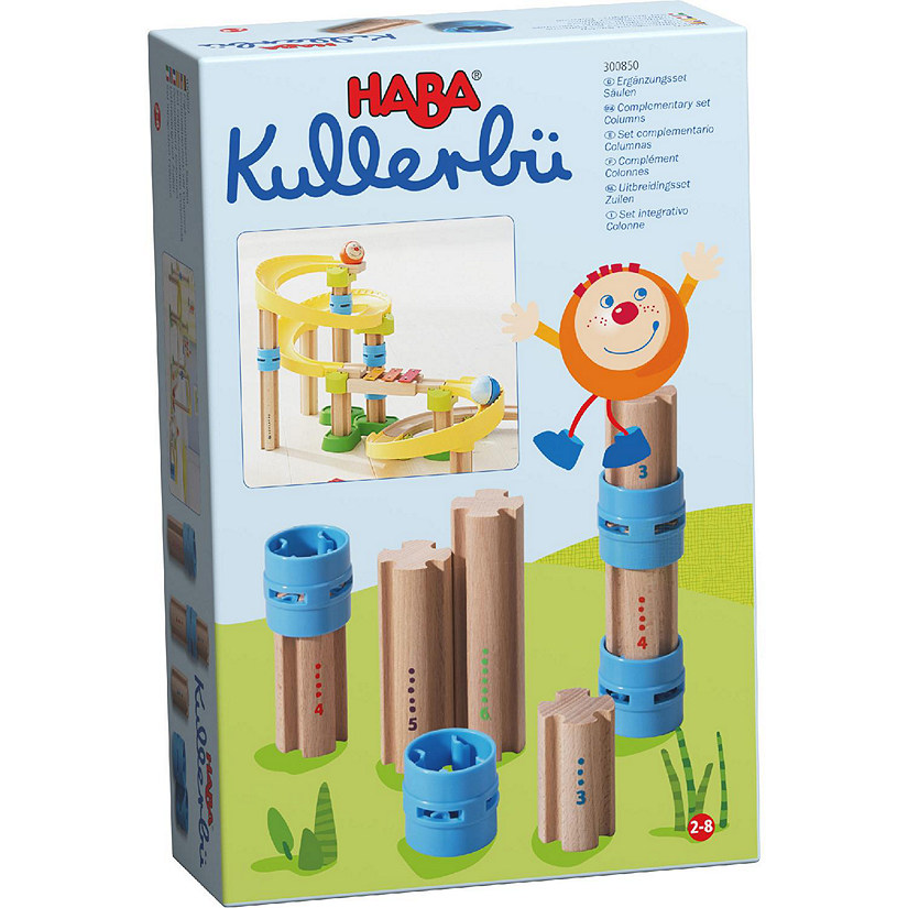 HABA Kullerbu Expansion Set - Columns - 10 Piece Set for Creating Higher Ball Track Layouts Image