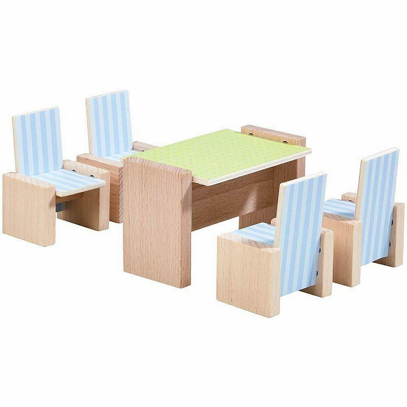 HABA Little Friends Dining Room - Wooden Dollhouse Furniture for 4" Bendy Dolls Image