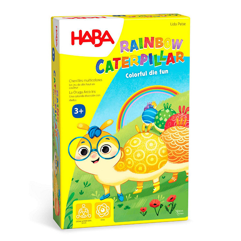 HABA Little Rainbow Caterpillar Mini Game of Colors and Patterns Ages 3+ Image