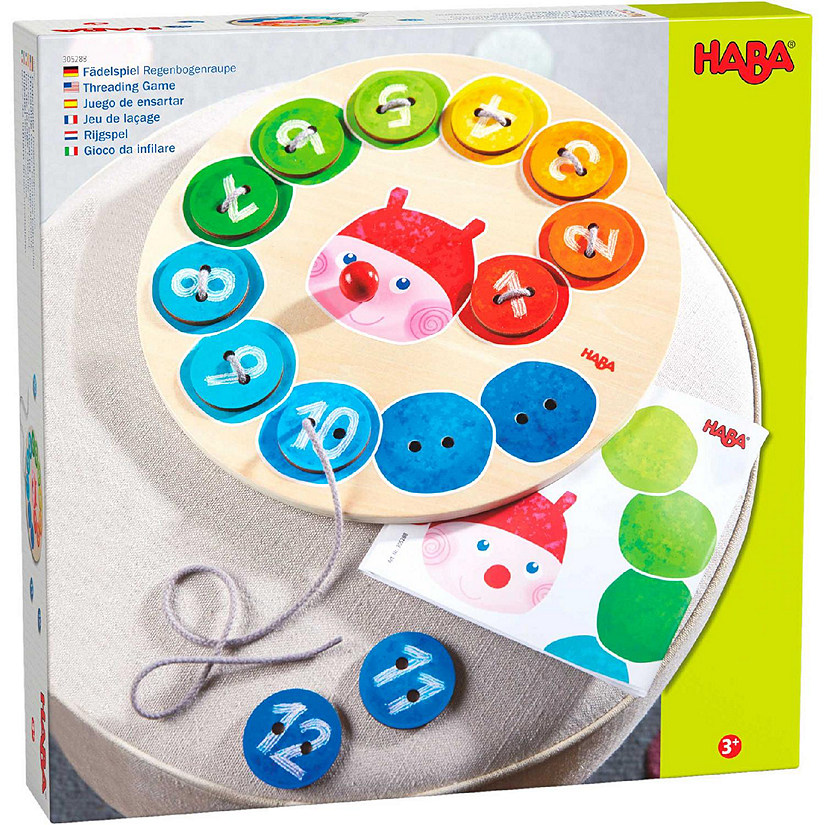 HABA Threading Game Counting Rainbow Caterpillar Oriental Trading