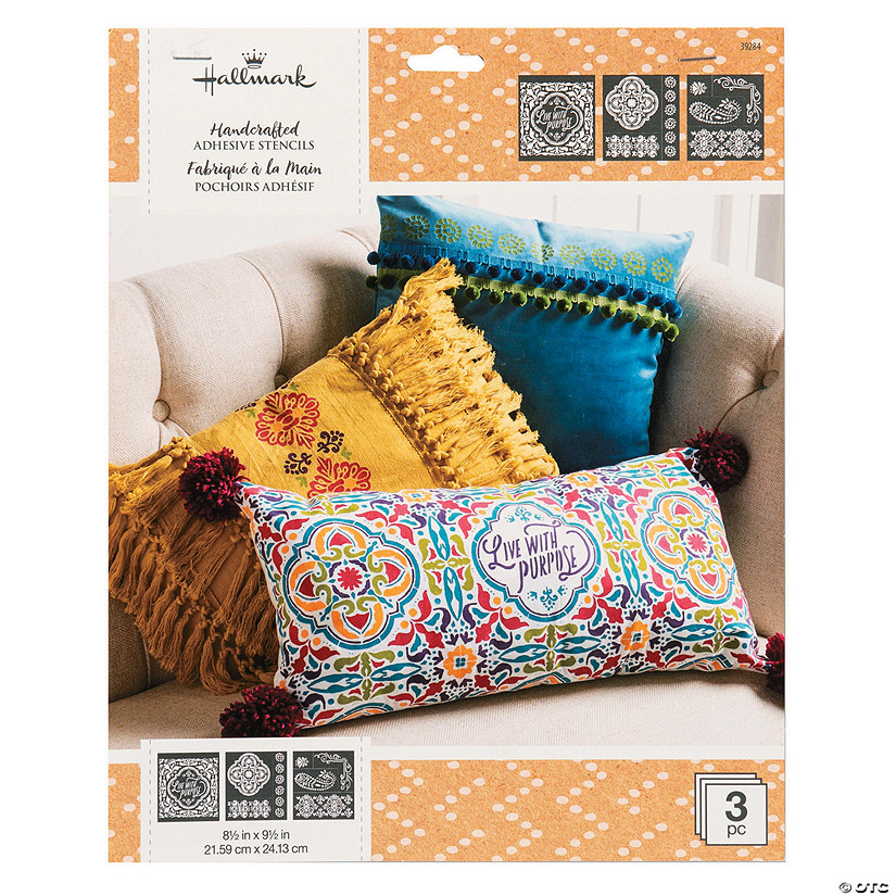 Hallmark&amp;#8482; Adhesive Stencils Texture Design - 3 Pc. Image