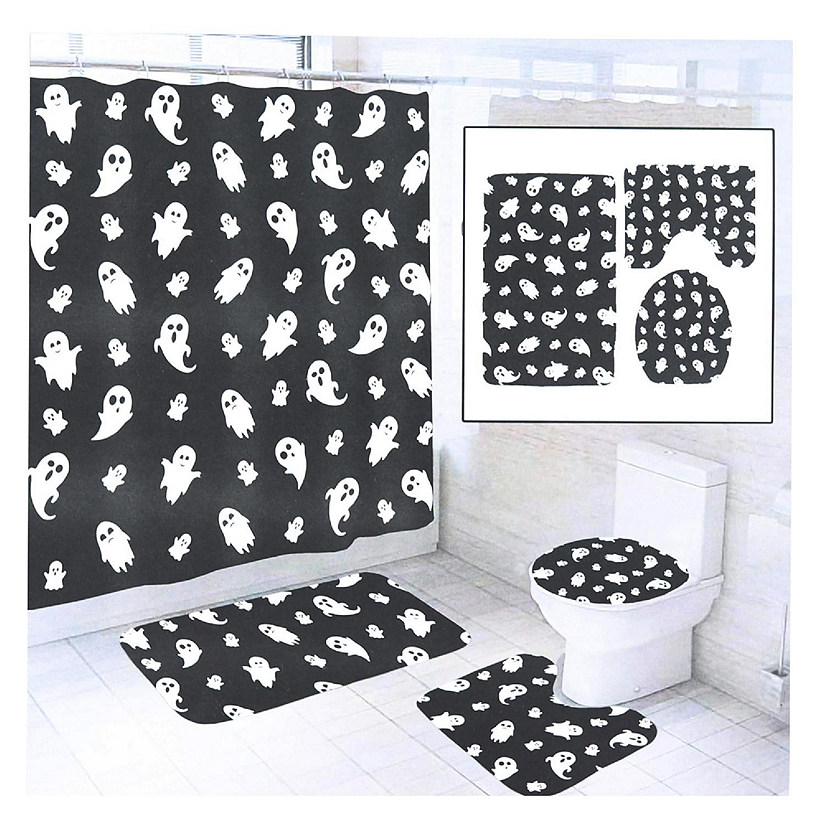 Halloween 4-Piece Bathroom Set  Ghosts Image