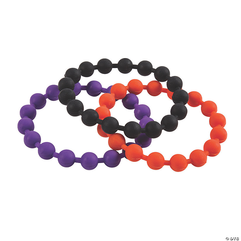 Halloween Bead Rubber Bracelets - Discontinued