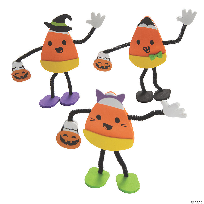 Halloween Candy Corn Characters in Costume Craft Kit - Makes 12 Image