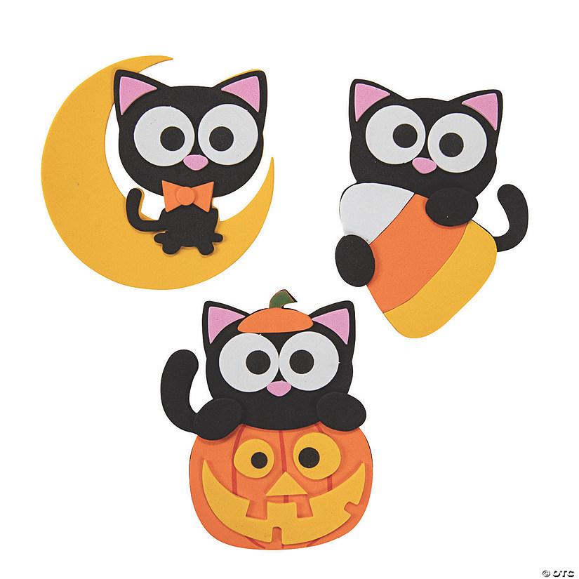 Halloween Cat Magnet Craft Kit - Makes 12 Image