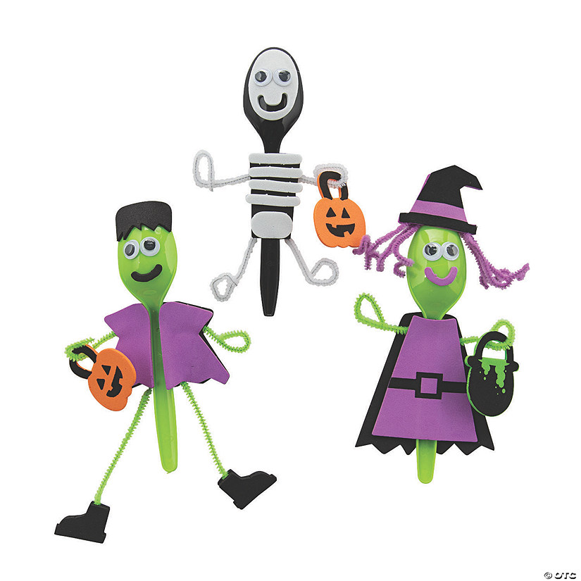 Halloween Character Spoon Craft Kit - Makes 12 Image