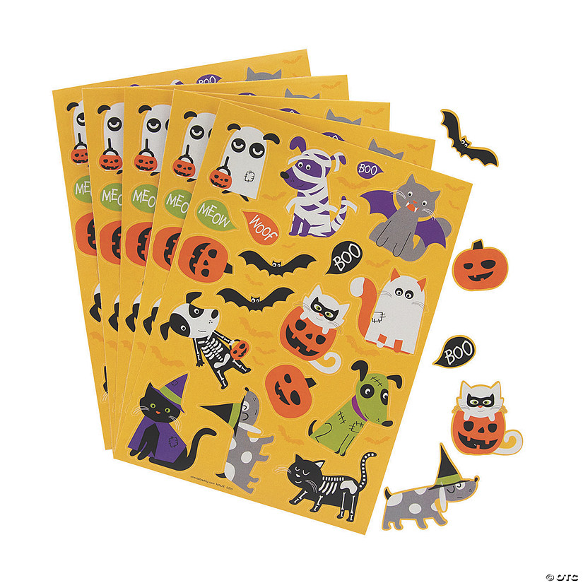 Halloween Costumed Pets Sticker Sheets - 12 Pc. Image