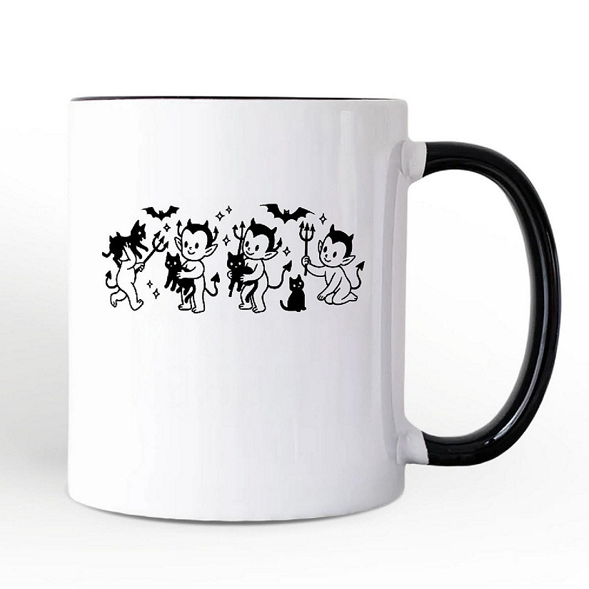 Halloween Devils and Cats Mug, Spooky Season Gift Image
