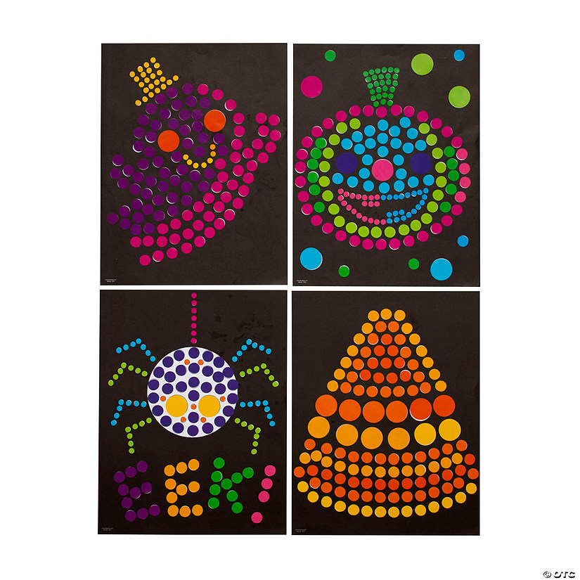 Halloween Dot Sticker Art Sheets - 12 Pc. Image