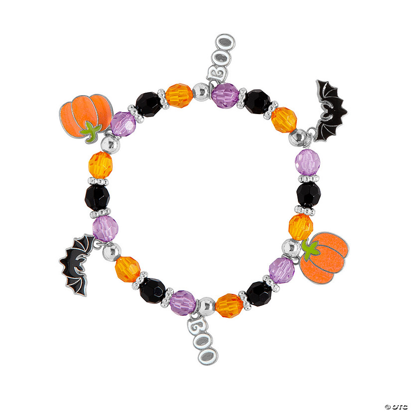 Halloween Enamel Charms & Plastic Beads Bracelet Craft Kit  - Makes 12 Image