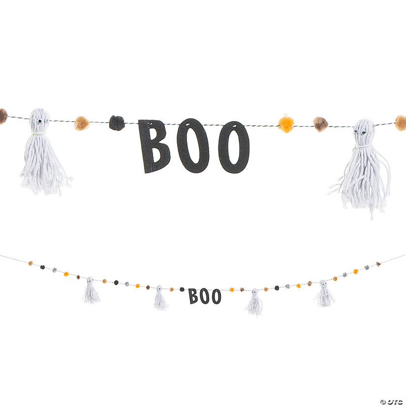 Halloween Ghost Boo Yarn Garland Craft Kit - Makes 1 Image