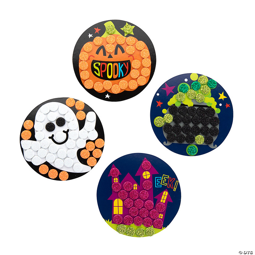 Halloween Glitter Mosaic Magnet Craft Kit - Makes 12 Image