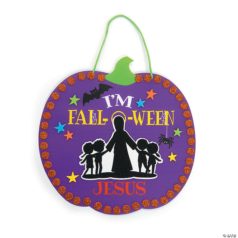 Halloween I&#8217;m Fall-O-Ween Jesus Sign Craft Kit - Makes 12 Image